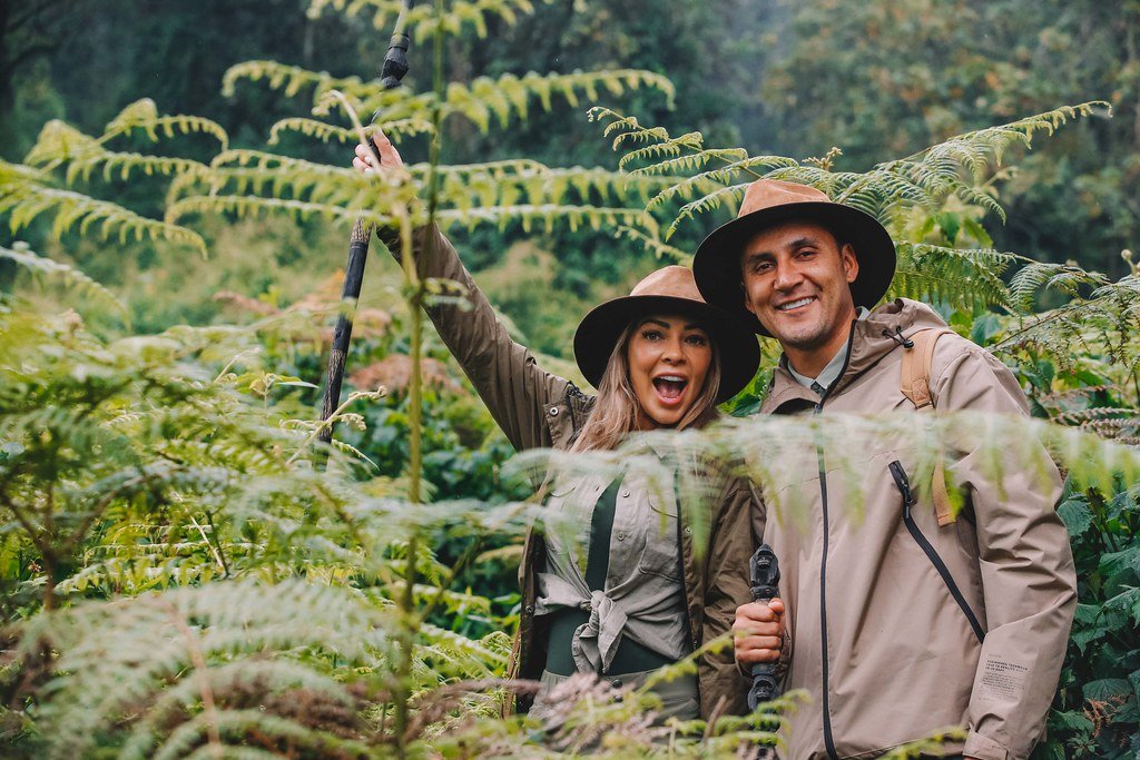 Guest Pausing for a photo on gorilla trekking